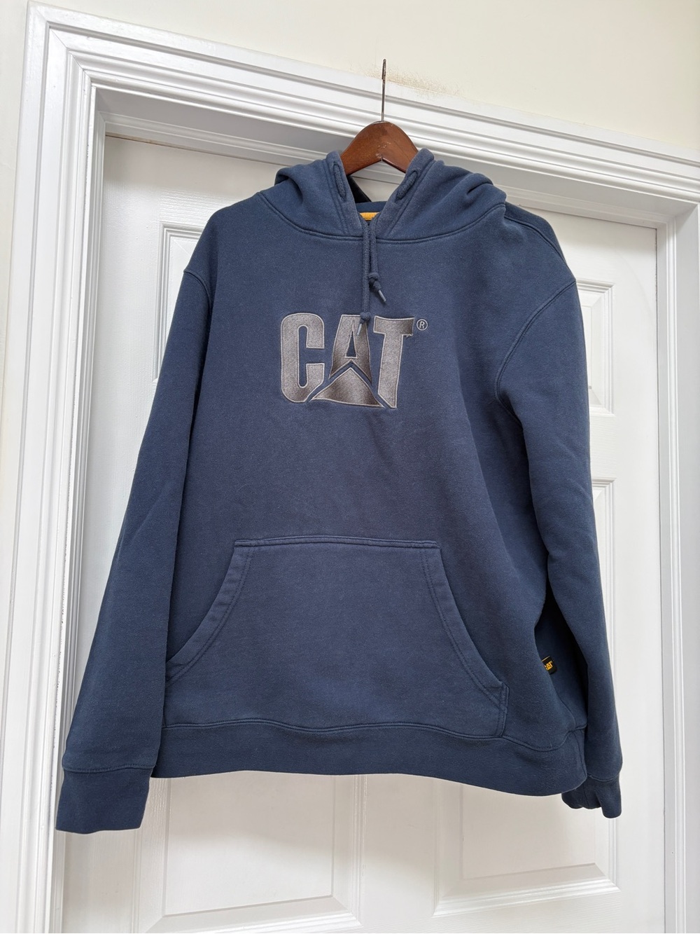 CAT Navy Hooded Pullover Sweatshirt Mens XL